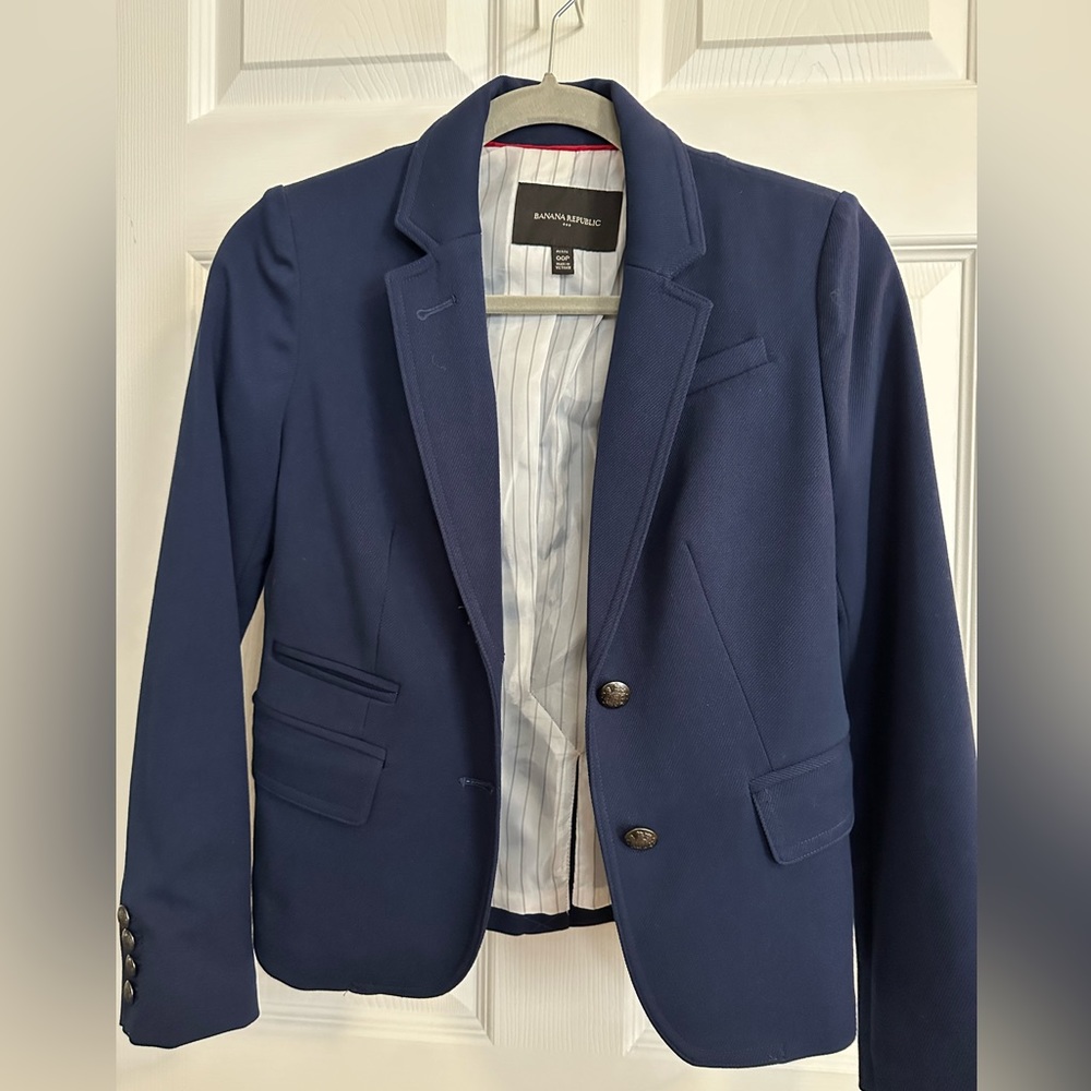 Banana Republic School Boy Blazer 00P Navy